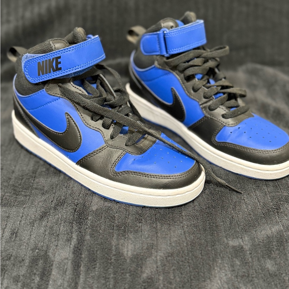 Nike Kids Black and Blue High-Top Sneakers